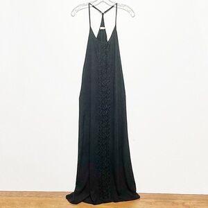 Pink Diamond Lacey Black Halter Maxi Sundress for beach, summer Cocktail Events